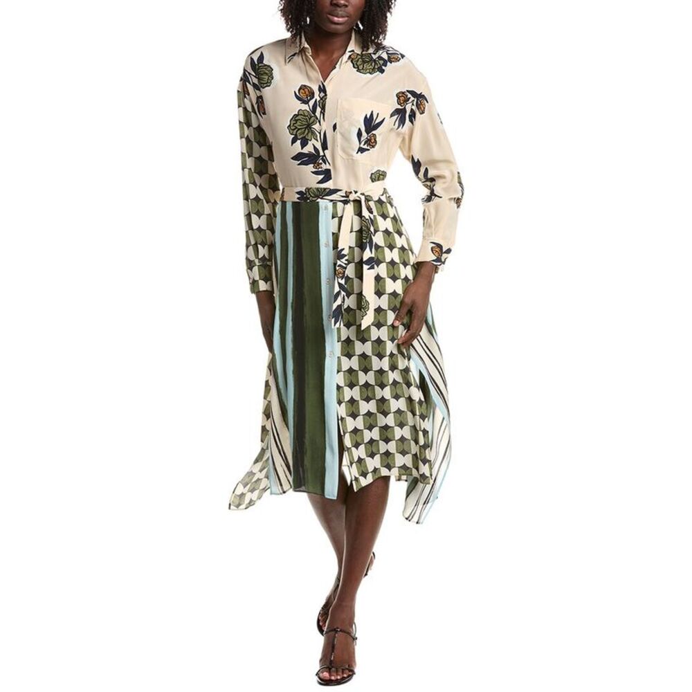 Max Mara Womens Weekend  Passo Silk Midi Dress, Beige